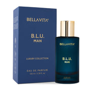 Bella Vita Luxury B.L.U Man Eau De Parfum Perfume with Lemon, Black Pepper, Orris, Musk|Premium, Long Lasting Fresh Aromatic Fragrance for Men, 100 ML