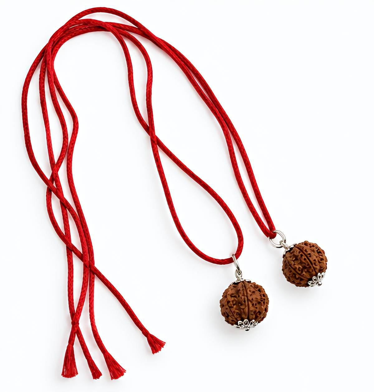 RUDRADIVINE 5 Mukhi Rudraksha Pendant Bead with Red Thread PACK OF 2