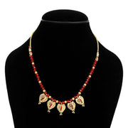 ASTRODIDI Brass Traditional Red Beads Gold Plated Mangalsutra For Women (Golden, Red)