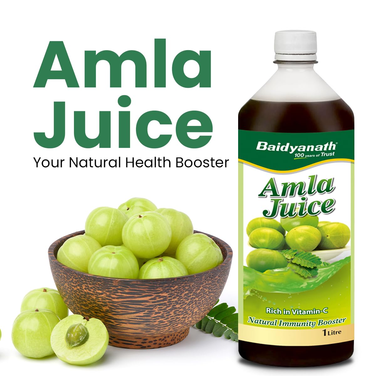 Baidyanath Amla & Aloe Vera Juice Combo 1L Each | Natural Vitamin C, Antioxidant & Enzyme Rich | Helps in Gut Health & Skin Nourishment | Vegan, GMP Certified & Preservative Free (Pack of 2)