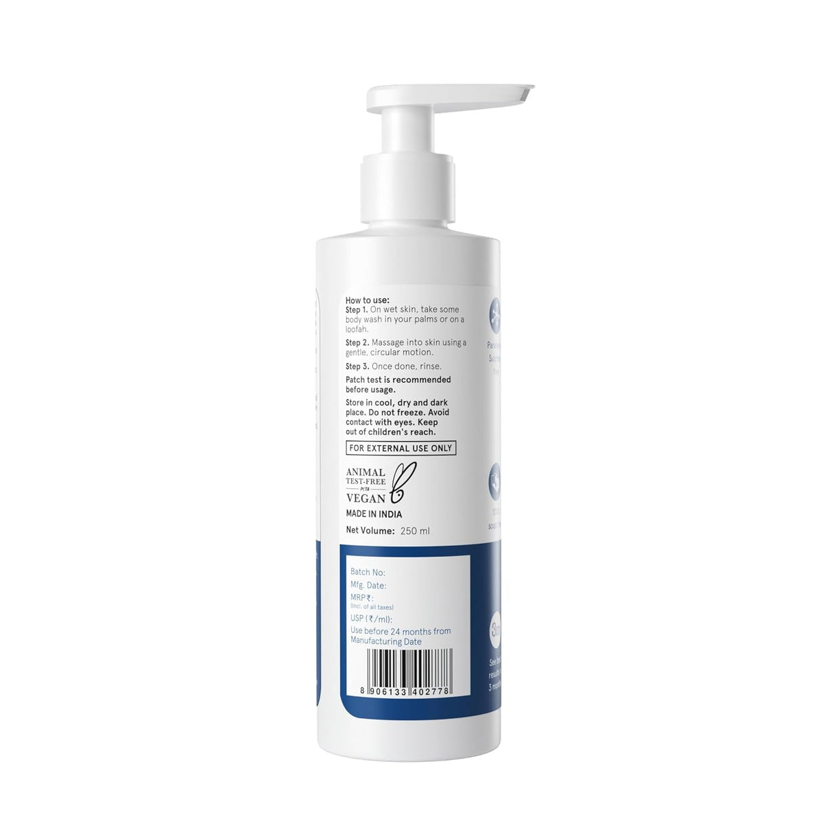 Be Bodywise Hyaluronic Acid Body Wash with Aloe Vera Extract | Deep Cleanses Skin & Provides Intense Hydration to Skin| Gentle and Suitable for All Skin Types | 250ml