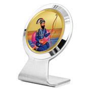 DIVINITI 24K Gold Plated Religious Car Dashboard Frame | Premium God Idol Frame for Car, Home Mandir & Office Table | Spiritual Gift, Decorative Showpiece | Guru Gobind Singh
