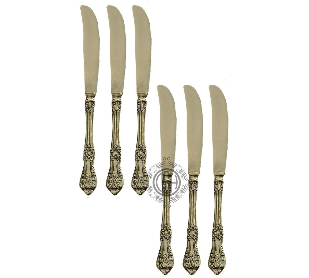 DSH Brass Handcrafted Butter Knife Multifunctional Butter Knife for Cold Butter Grater Cheese Spreader Slicer for Home Kitchen Breakfast and Dinner.(BR-KNIFEking-6P)
