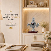 DIVINITI 999 Silver Plated Tirupati Balaji Face Idol with Gift Box, 8.5 cm
