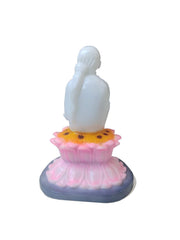 SHINDE EXPORTS Shirdi Sai Baba Marble Idol 4 inches, Superior Glossy and Smooth Finish (White)