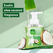 Dettol Foaming Handwash Pump + Refill Combo, Aloe Coconut (250ml + 200ml) Pack of 2 | Rich Foam | Moisturizing Hand Wash | Soft on Hands