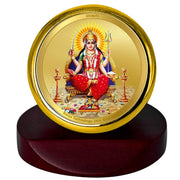 DIVINITI 24K Gold Plated Religious Car Dashboard Frame | Premium God Idol Frame for Car, Home Mandir & Office Table | Spiritual Gift, Decorative Showpiece | Santoshi Mata