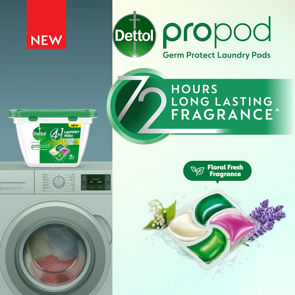 Dettol 4 in 1 Laundry Detergent Pods 18pcs