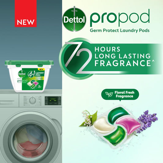Dettol 4 in 1 Laundry Detergent Pods 18pcs
