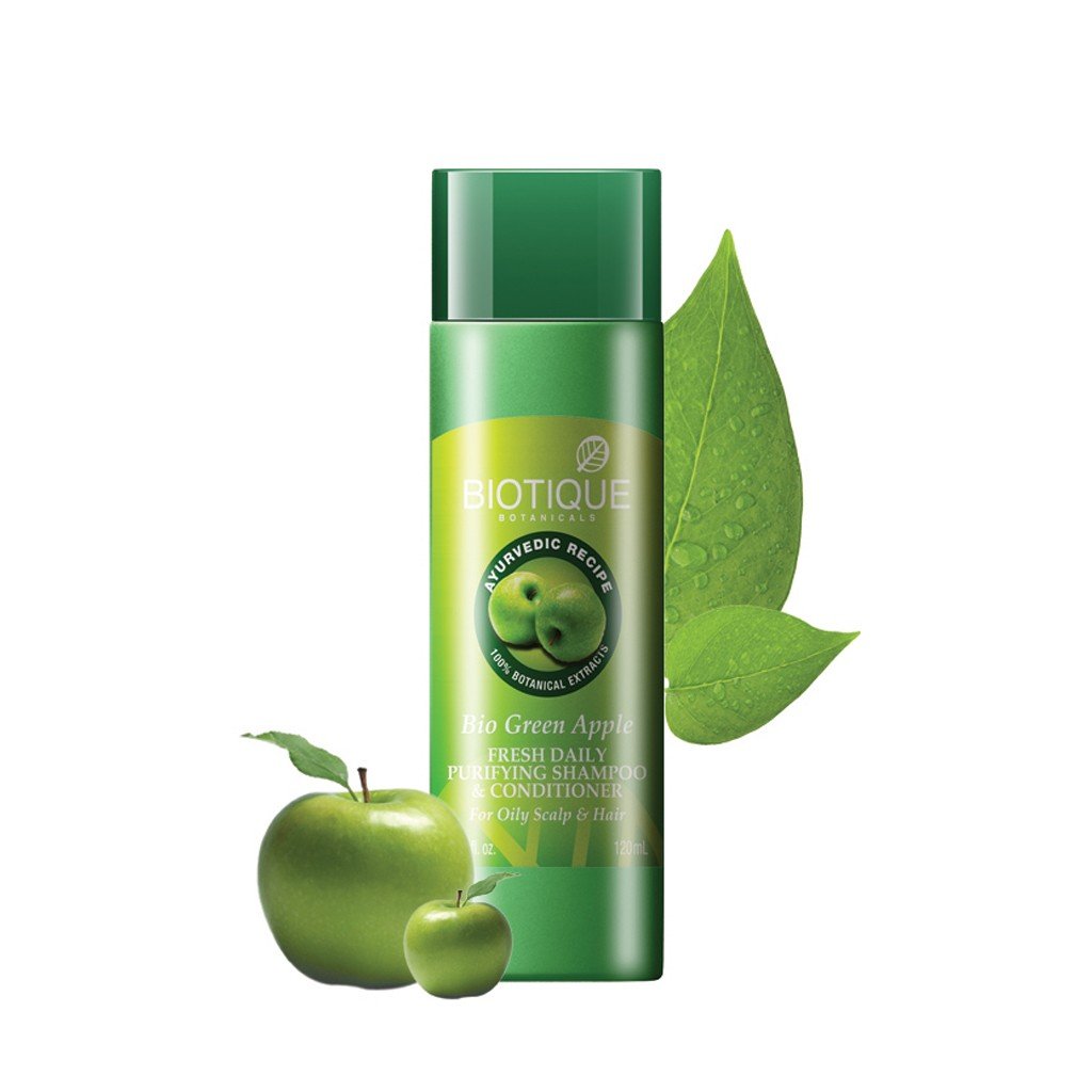 Biotique Bio Green Apple Fresh Daily Purifying Shampoo & Conditioner - 120ml (Pack of 2)