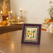 DIVINITI 24K Gold-Plated Navagraha Yantra Frame | Sacred Nine Planets Yantra for Harmony, Protection & Positivity | Home, Office & Pooja Decor | Premium Gift Box | 12 x 11 CM