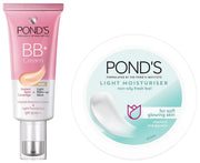 Pond's BB+ Cream Ivory Instant Spot Coverage + Light Makeup Glow Vitamin Enriched Foundation SPF 30 PA+++ 30g & Pond's Light Moisturiser Cream 100ml