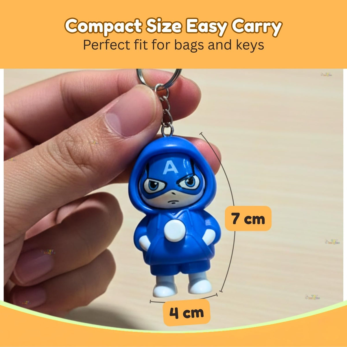 Toy Imagine Face Changing Cartoon Keychains for Kids, Pack of 12