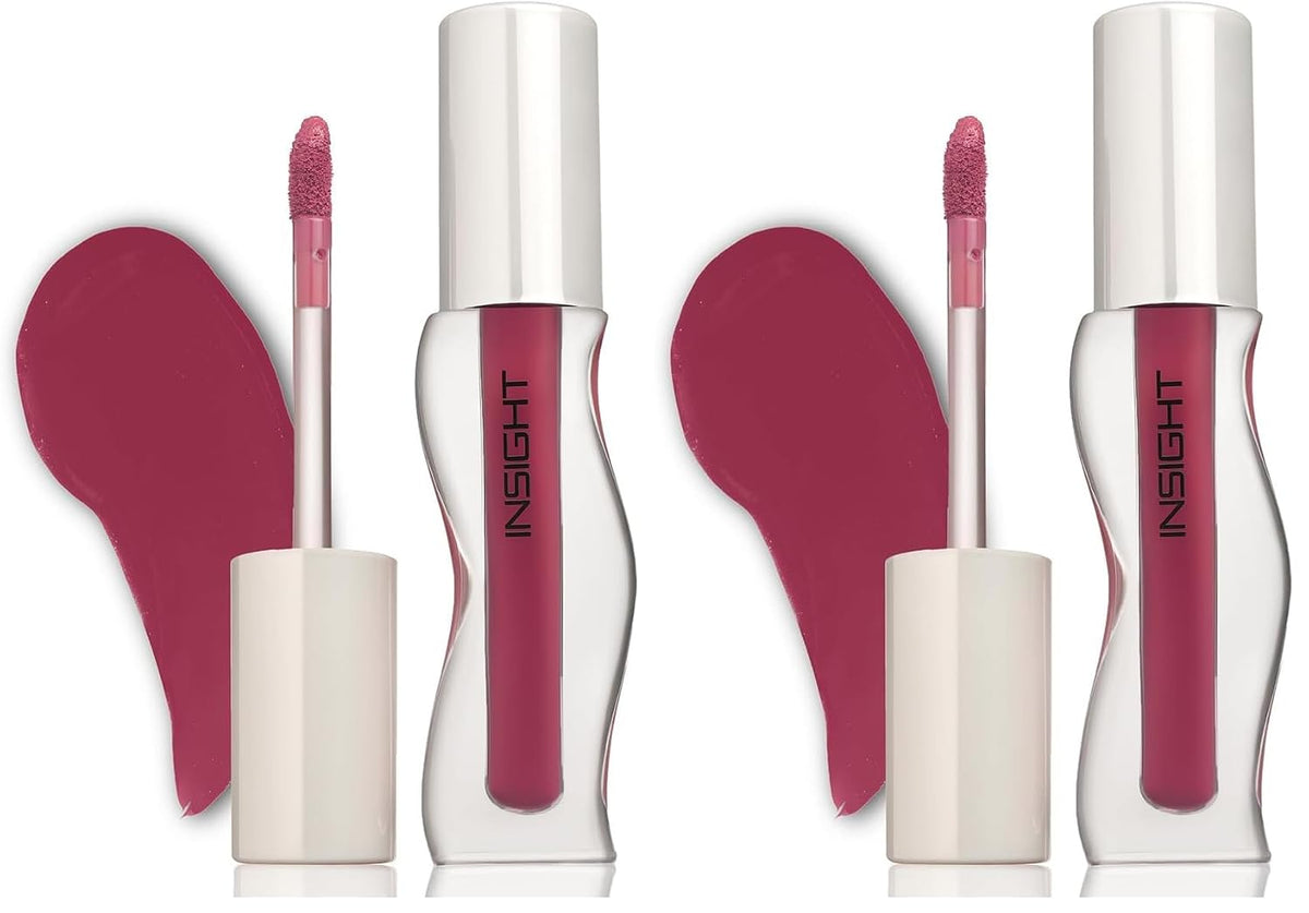 INSIGHT Hydra Creamy Lip Sheen - Runway Rose | Glossy Finish | 2 in 1 Lipstick + Gloss | Infused with Ceramides & Vitamin B5 | One Swipe Rich Color (2.5 g) (Pack of 2)