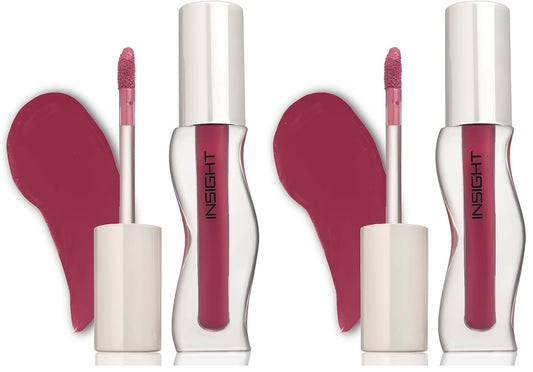 INSIGHT Hydra Creamy Lip Sheen - Runway Rose | Glossy Finish | 2 in 1 Lipstick + Gloss | Infused with Ceramides & Vitamin B5 | One Swipe Rich Color (2.5 g) (Pack of 2)