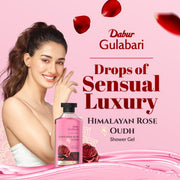 Dabur Gulabari Shower Gel - 250 ml | 99% Pure Glycerine | Gentle Bodywash | Himalayan Rose Extract to nourish and revitalise the skin | 0% Parabens & Soap | No Silicones | With Oudh Fragrance