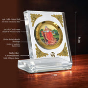 DIVINITI 24K Gold Plated Religious Car Dashboard Frame | Premium God Idol Frame for Car, Home Mandir & Office Table | Spiritual Gift, Decorative Showpiece | Baba Lokenath