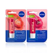 NIVEA Lip Balm, Strawberry Shine And Cherry Shine,(Pack of 2)