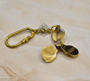 DSH Brass Handicrafted Key Chain for Handbag Heavy Duty Car Keychain for Men or Women.(-KEYCHAIN-06-FAN)