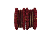 NMII Metal With Zircon Gemstone Studded Glossy Finished Traditional Bangle set for Women and Girls