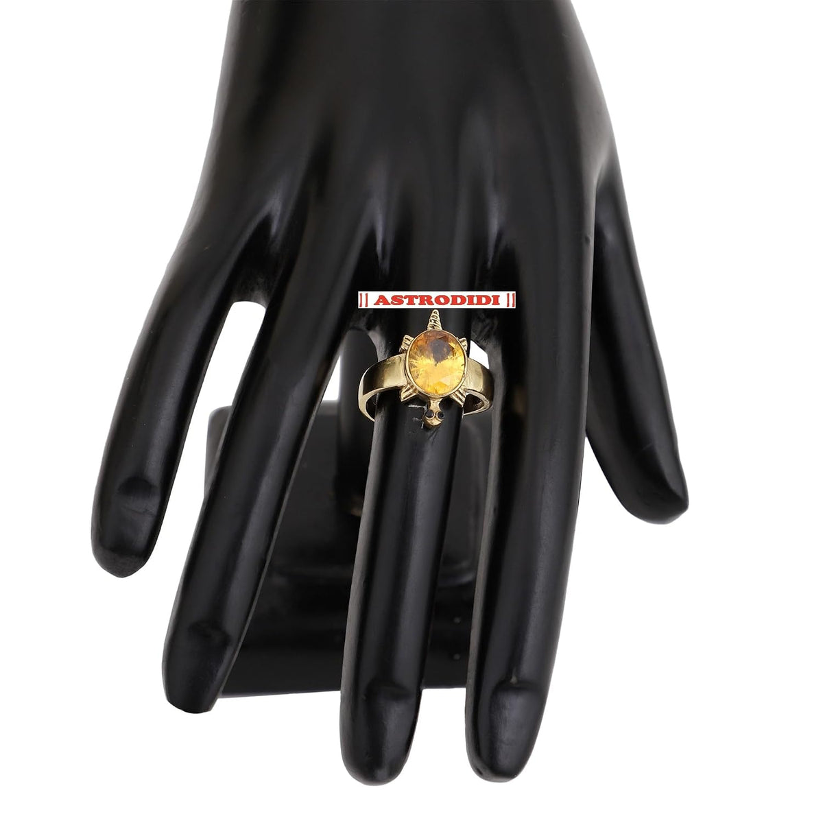 ASTRODIDI Brass Yellow Zircon Kachua Tortoise Meru Turtle Ring | Adjustable Fashion Ring for Men Women Boys and Girls