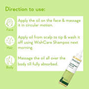 WishCare® 100% Pure Premium Cold Pressed Olive Oil for Hair & Skin - 200ml (Pack of 2)