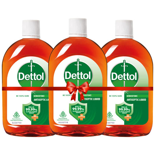 Dettol Antiseptic Disinfectant liquid for First aid, Surface Cleaning and Personal Hygiene, 550ml Each (Pack of 3)
