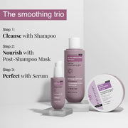 Bare Anatomy Ultra Smoothing Shampoo & Hair Serum Combo for Dry & Frizzy Hair | Carbohydrate Complex & Niacinamide | SLS & Paraben Free | Vegan | 250ml + 100ml
