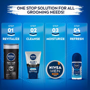 NIVEA MEN All in 1 Charcoal Face Wash | Natural Charcoal, Gluta, AHA & Vitamin C | Helps Reduce the Appearance of Tan | Removes Excess Oil and Minimizes Pores | For Bright Radiant Skin |50g