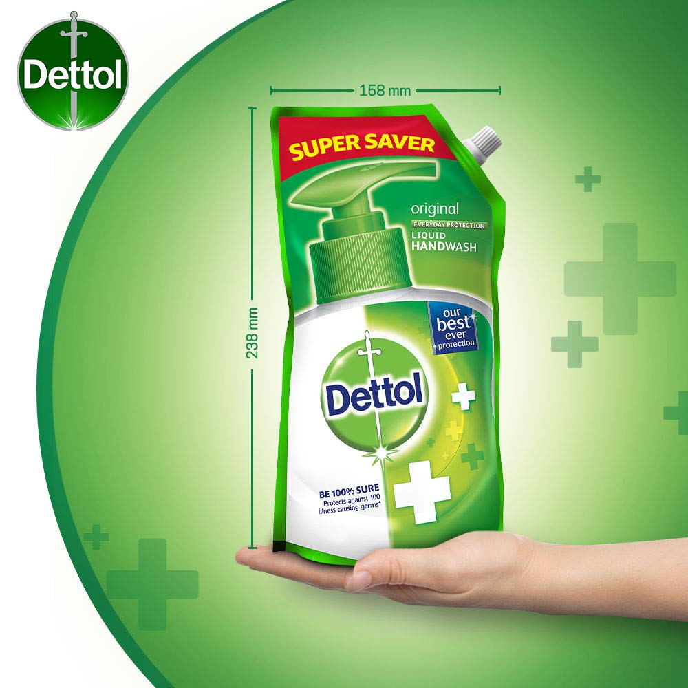 Dettol Kitchen Gel - 400 ml (Lemon) with Dettol Original Liquid Soap Refill - 750 ml