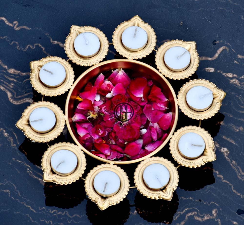 DSH Beautiful Urli Bowl Decorative Bowl for Floating Flowers and Tea Light Candles Festival Decoration Traditional Urli Bowl (Set of -3)