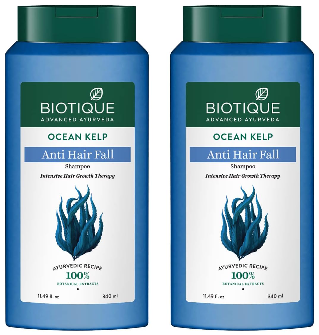 Biotique Ocean Kelp Anti Hair Fall Shampoo Intensive Hair Growth Therapy, 340ml (Pack of 2)