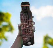 DSH Copper Bottles for 1 Litre Printed with Art Work, Travelling Purpose Bottles, Yoga Ayurveda Healing, 1000 ML (Design SM 6)