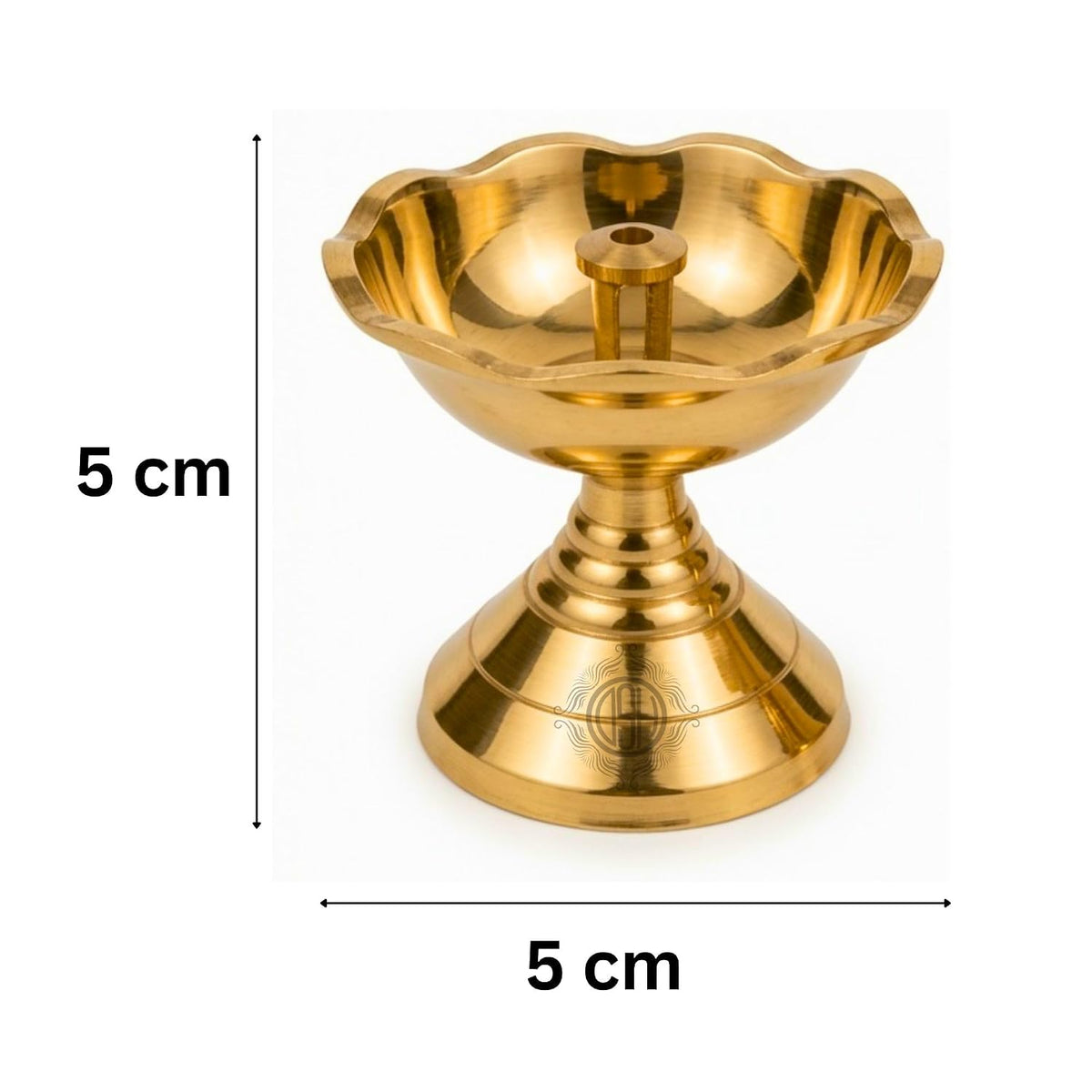 DSH Brass Diya with Stand Diya Oil Puja Lamp Oil Lamp for Home Temple Pooja Articles Decor Gifts. (2 Inch)