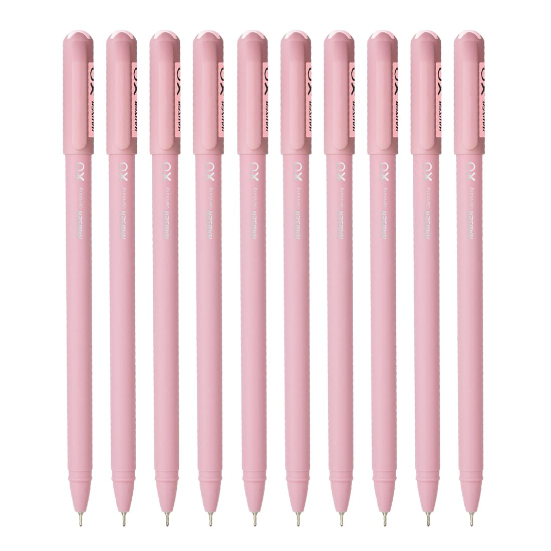 Hauser XO Girls Squad Pink Body 0.6mm Ball Pen | Minimalistic Body with Matt Finish Body | Red Ink, Pack of 40 Pens
