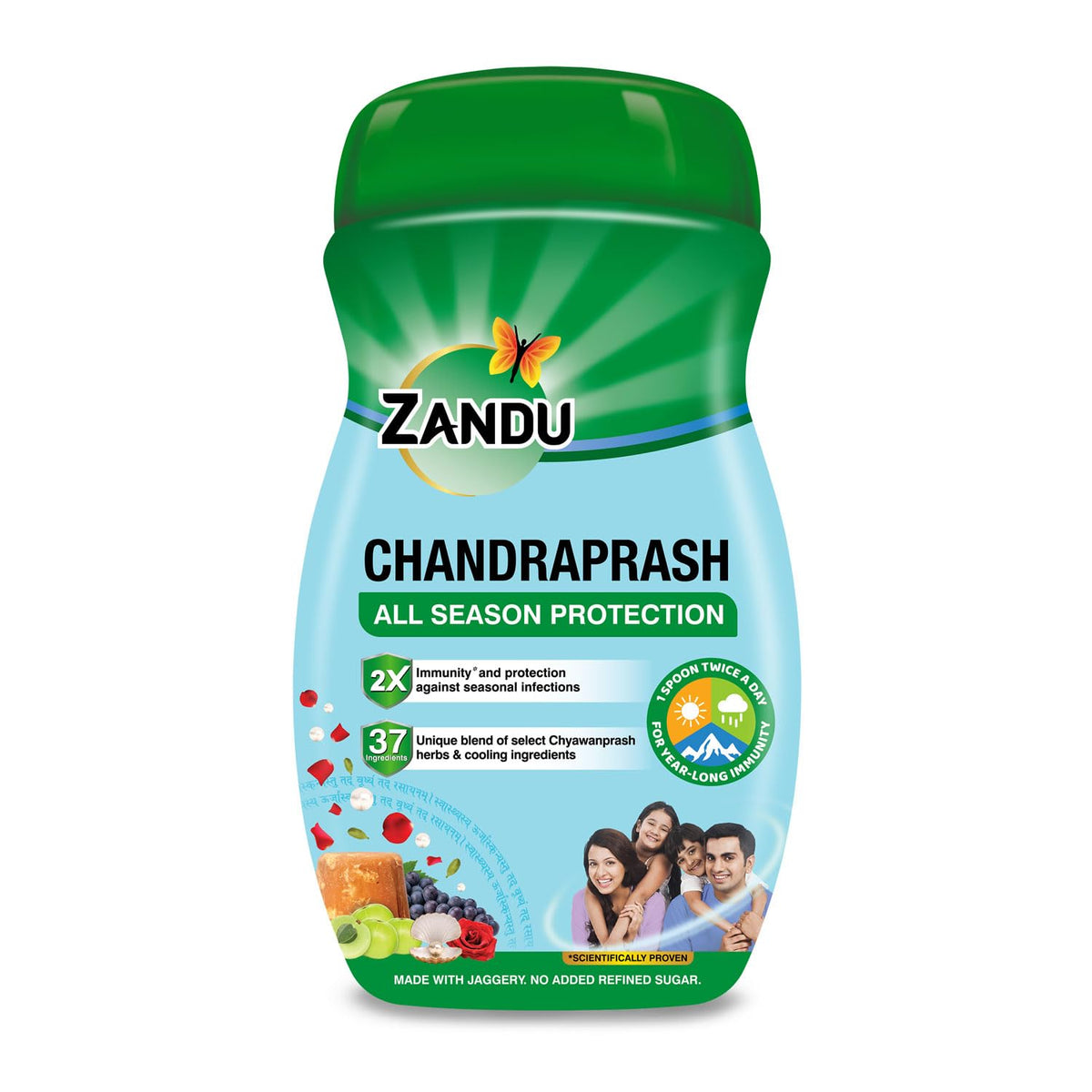 Zandu Chandraprash 900g | 2X Immunity Booster without Heat, All Season Protection Chyawanprash |Blend of 37 Ingredients | Made with Jaggery, No Added Refined Sugar