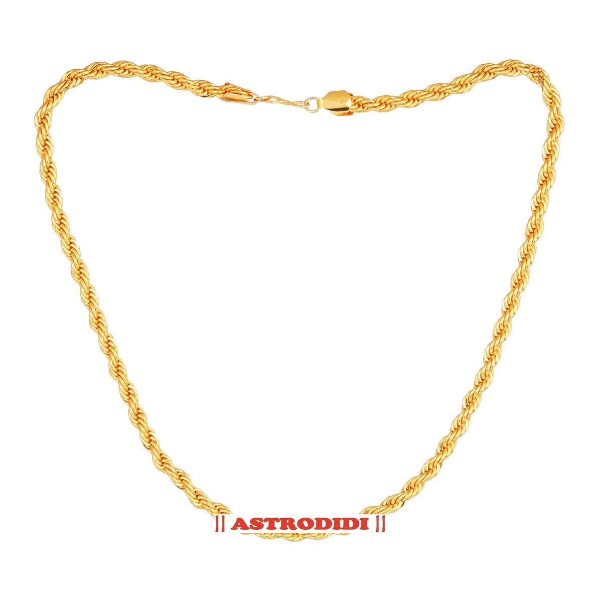 ASTRODIDI Stylish Heavy Gold Plated Neck Rope Chain Exclusive Necklace Fancy 22 Inch Metal Chain for Men Women Girls Boys