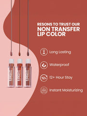 INSIGHT Non Transfer Liquid Lipstick Kit - Nudes (Pack of 3) | Waterproof | Matte Finish | Transfer & Smudge Proof | Lightweight | 12 Hr Wear| Highly Pigmented 12 g