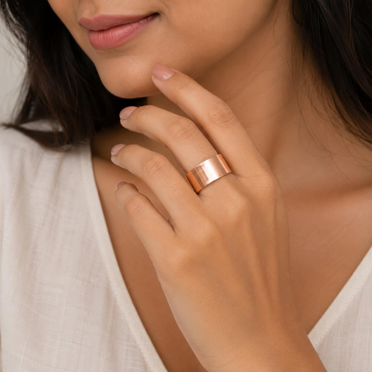 SHINDE EXPORTS Designing Pure Copper magnetic ring for men and women 8mm