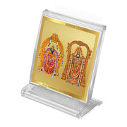 DIVINITI 24K Gold Plated Religious Car Dashboard Frame | Premium God Idol Frame for Car, Home Mandir & Office Table | Spiritual Gift, Decorative Showpiece | Padmavathi Balaji