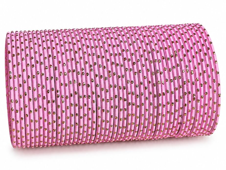 NMII Stylish Metal Base Metal with Polka Dots Glossy Finished Bangle Set For Women and Girls
