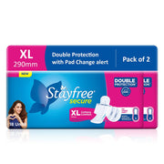 Stayfree Secure XL Sanitary Pads – 36 Pads (Pack of 2 × 18) | Cottony Soft Cover | Leak‑Lock Technology | Odour Control | Up to 12‑Hour Protection