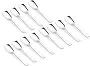 Parage Stainless Steel Set of 12 Ice Cream Spoons, Silverware Spoon Set, Dinner Spoon Length 13.5cm, Food Grade Silverware for Home & Kitchen, Durable Stylish, 12 Silver Spoons