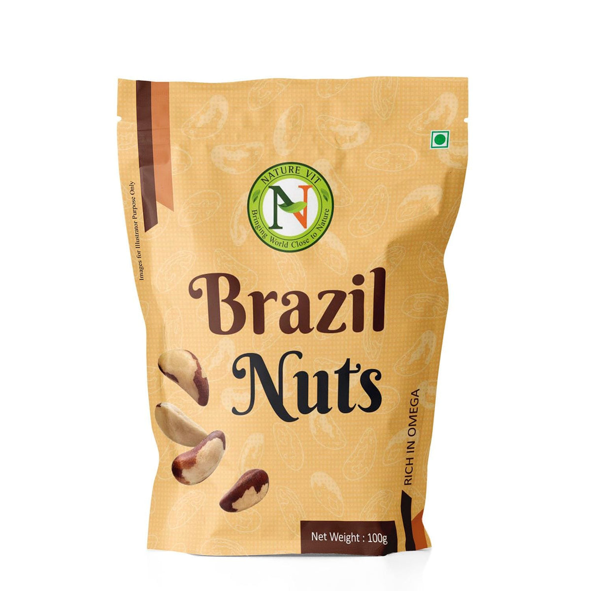 NatureVit Brazil Nuts 100g | Premium Whole Nuts | Rich in Selenium, Healthy Fats & Antioxidants | Keto-Friendly Superfood Snack