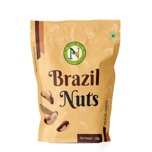 NatureVit Brazil Nuts 100g | Premium Whole Nuts | Rich in Selenium, Healthy Fats & Antioxidants | Keto-Friendly Superfood Snack