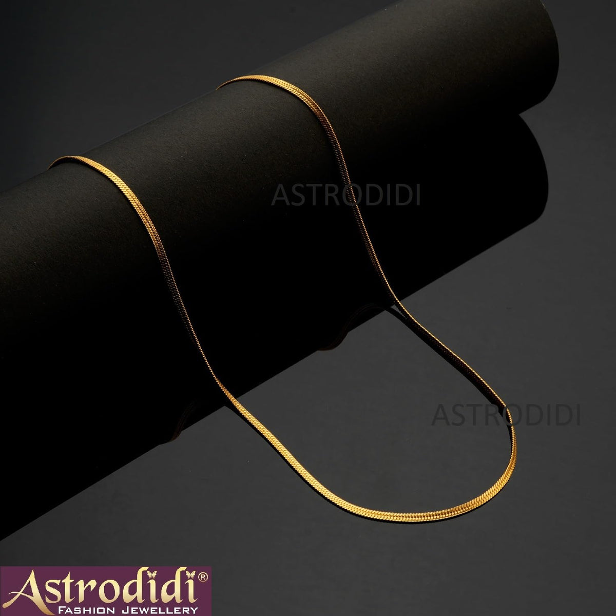 ASTRODIDI Gold Plated Chain | 24 Inch Stylish Light Weighted Golden Brass Neck Chain For Girls Women Men Boys (MHC-002)