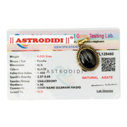 ASTRODIDI Black Sulemani Hakik Stone Pendant in Panchdhatu with Lab Certificate for Men and Women Also Known as Aqeeq, Black Akik, Kala Haqiq Agate Gemstone