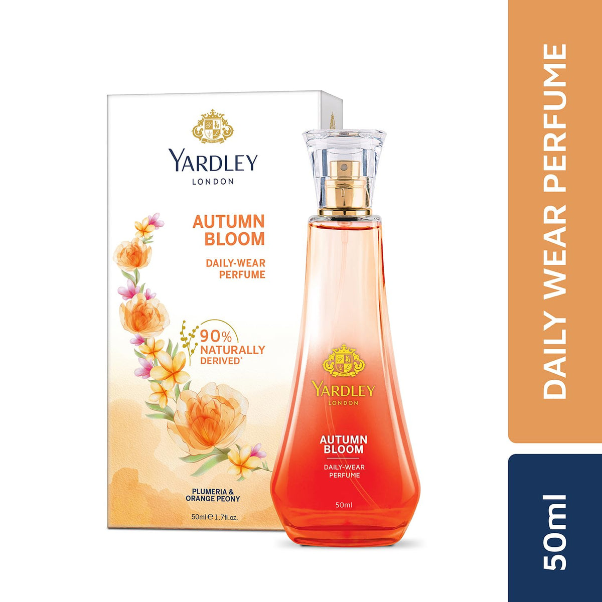 Yardley London Autumn Bloom Perfume| Floral Fruity Scent| 90% Naturally Derived| Plumeria & Orange Peony Perfume For Women| 50Ml - Spray
