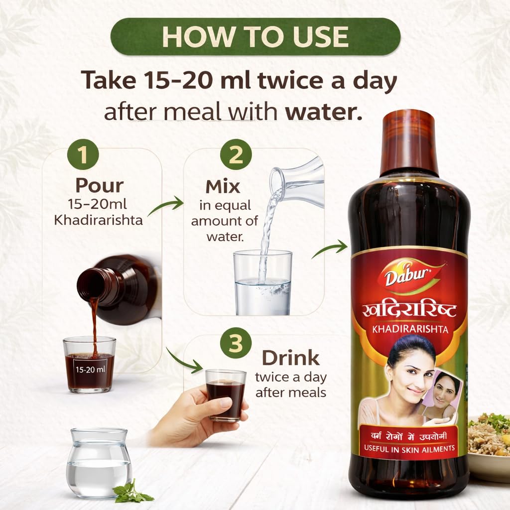 Dabur Khadirarishta and N.R. Gandhi Rakt Sodhak Tablet | Ayurvedic Syrup For Skin Disorders | Blood Purifier, 450 Ml