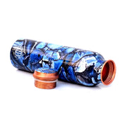 DSH Pure Copper Modern Art Printed Water Bottle, Travelling Purpose, Yoga Ayurveda Healing, 1000 ML. (Design 1)